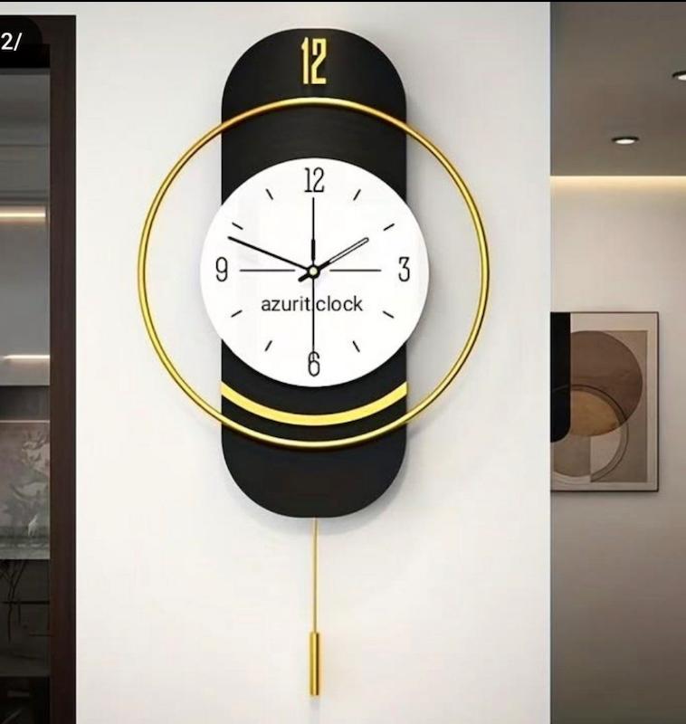 ساعت دیواری فلزی و چوبی کد ۱۰۰۵