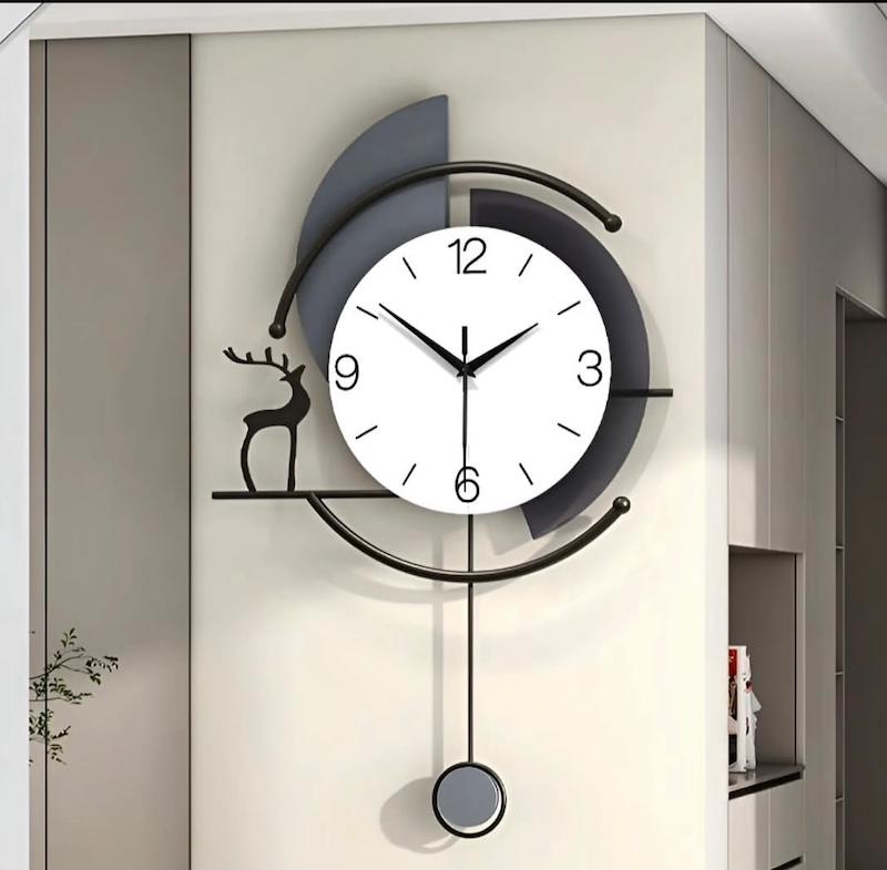 ساعت دیواری فلزی و چوبی کد ۱۰۱۰