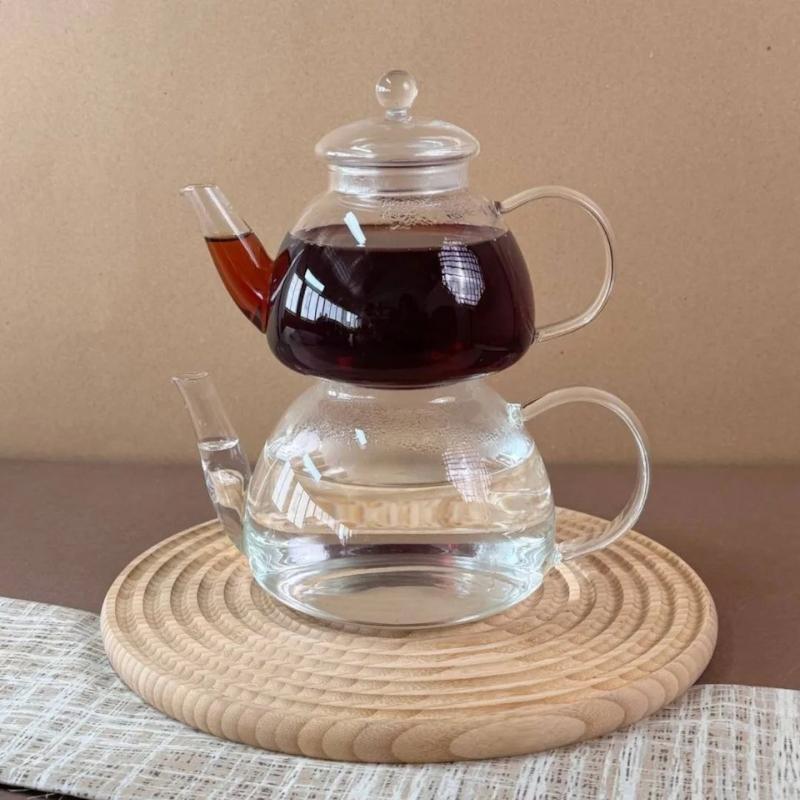 کتری قوری پیرکس گرد ساده