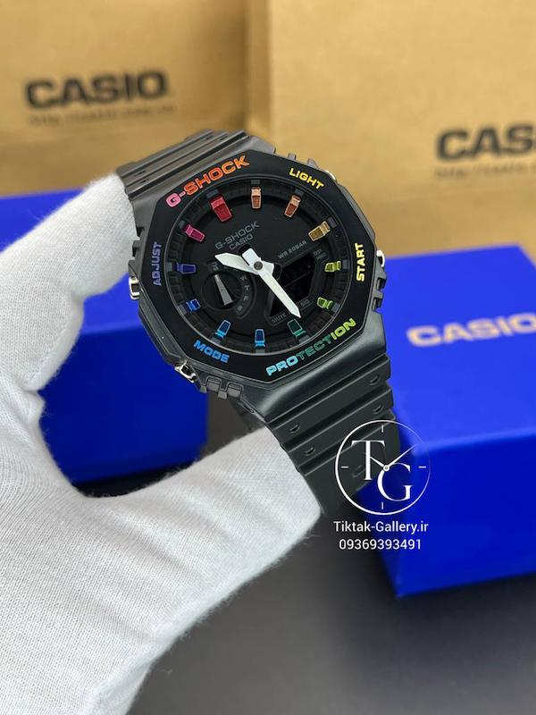 ساعت کاسیو جی شاک مدل GA-۲۱۰۰ black rainbow