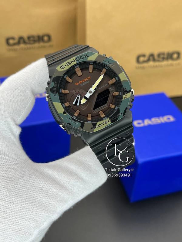 ساعت کاسیو جیشاک سبز ارتشی GA-2100SU-1A
