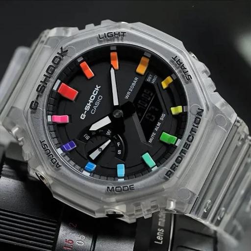 ساعت کاسیو جی شاک مدل GA2100 Rainbow Jelly SKE-7AER تمام فول 