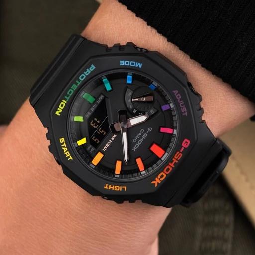 ساعت کاسیو جی شاک مدل GA-2100 black rainbow