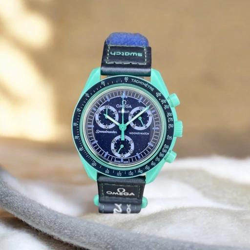 ساعت امگا سواچ شفق قطبی OMEGA X Swatch Mission on Earth POLAR LIGHTS -کپی