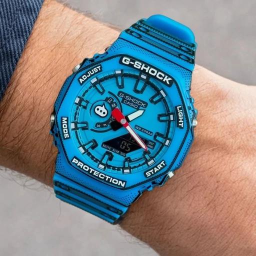 ساعت مچی جی شاک مدل GA-2100MNGرنگ آبی بالاترین کیفیت تمام فول 