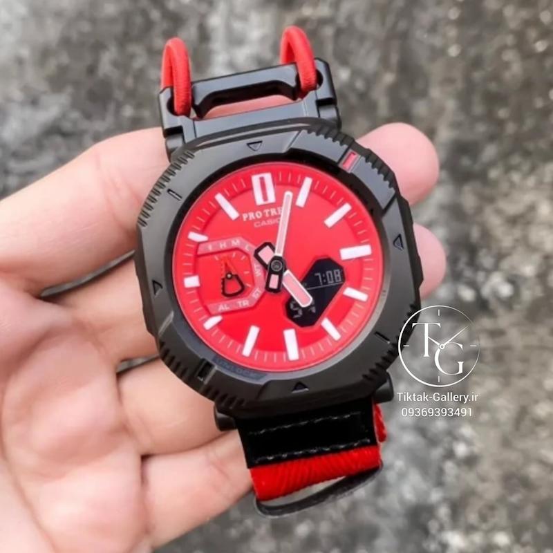 ساعت مچی کاسیو پروترک CASIO PRO TREK های کوالیتی رنگ قرمز