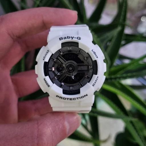 ساعت مچی زنانه جی شاک کاسیو بیبی جی مدل BA-110 (Baby G سفید)