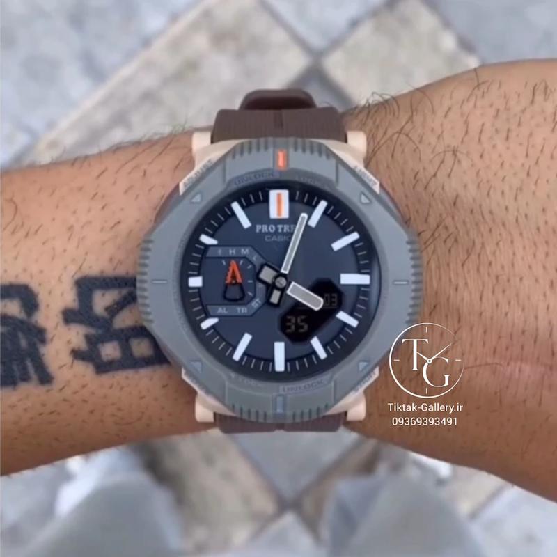 ساعت مچی مردانه کاسیو پروترک CASIO PRO TREK های کوالیتی رنگ قهوه ای