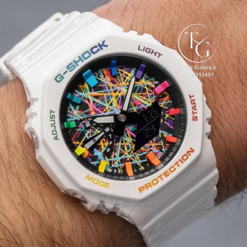 ساعت کاسیو جی شاک مدل GA-2100 سفید داخل رنگ
