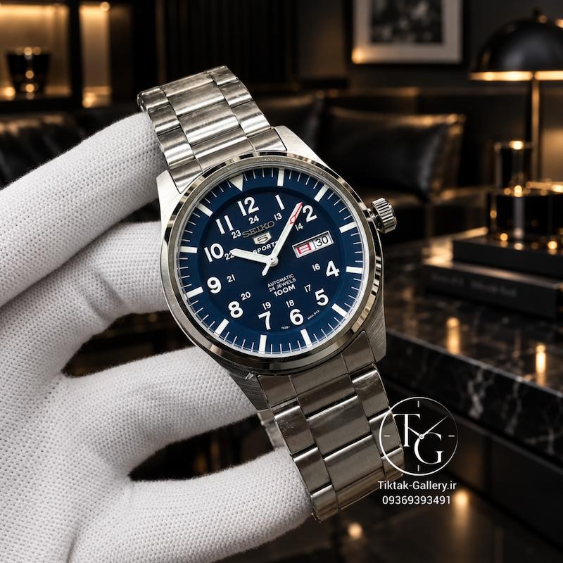 ساعت مچی مردانه سیکو مدل SEIKO 5 صفحه سرمه ای