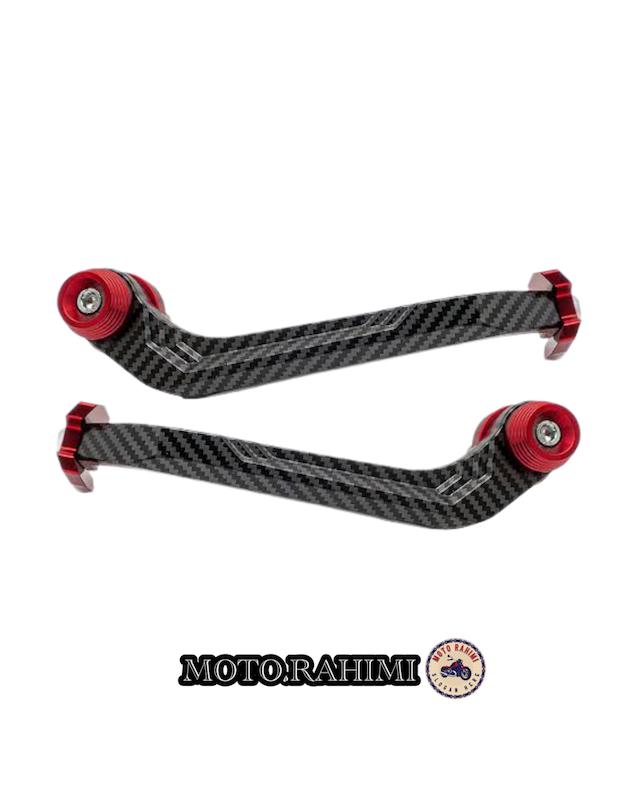 هندگارد کربن موتور سیکلت رنگ قرمز (جفتی)