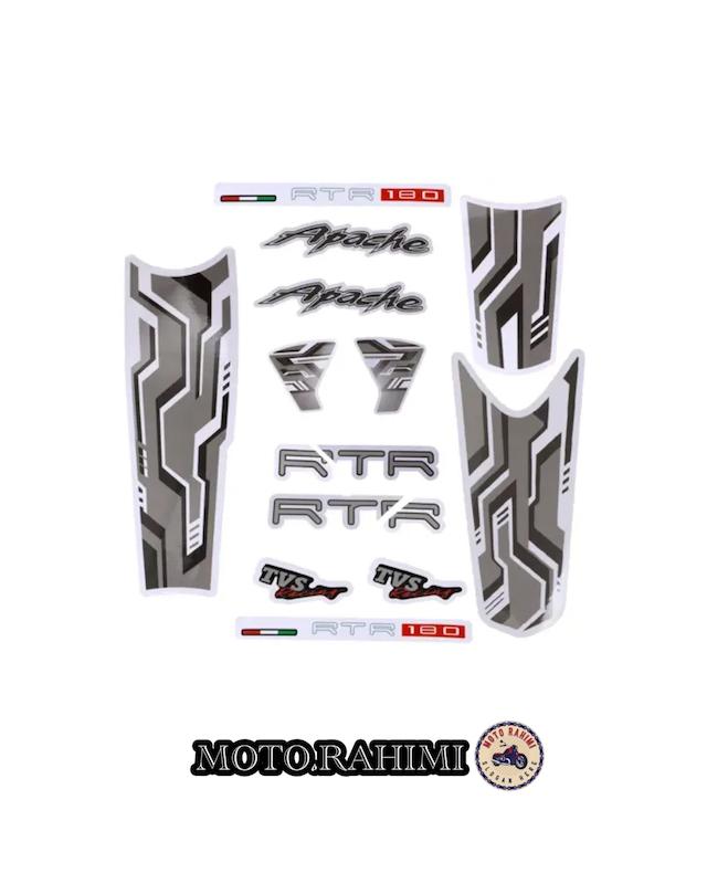 برچسب کامل آپاچی 180 رنگ سفید هندی