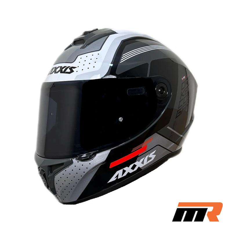 کلاه کاسکت فک ثابت AXXIS مدل SONAR DRAKEN BLACK GRAY