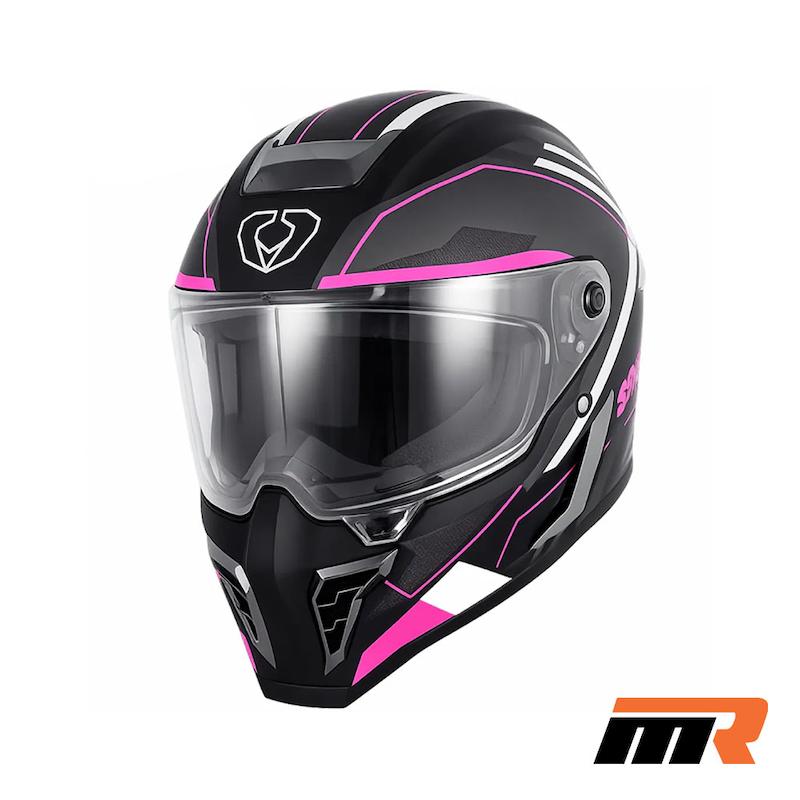 کلاه کاسکت فک ثابت SOMAN مدل H10 BLACK PINK