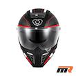 کلاه کاسکت فک ثابت SOMAN H10 Black Red از روبرو