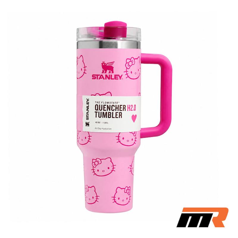 ماگ استنلی صورتی مدل Quencher H2.0 Tumbler طرح هلو کیتی