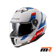 کلاه کاسکت فک ثابت ال اس تو مدل STREAM2 FF808-2 SHINE WHITE BLUE RED