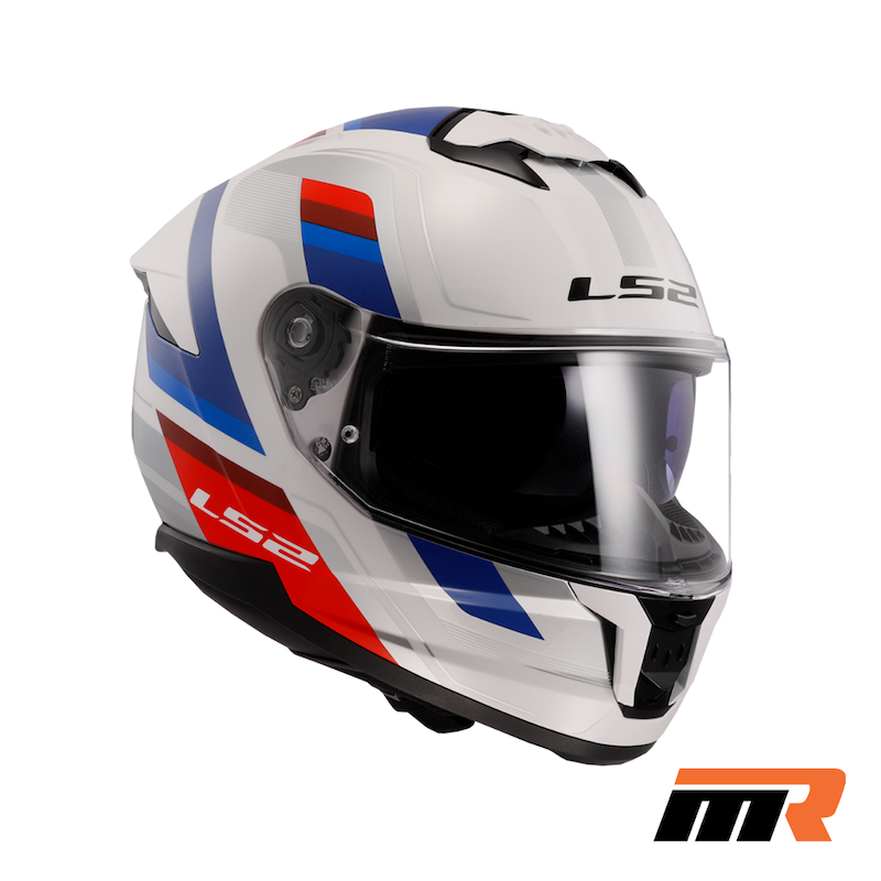 کلاه کاسکت فک ثابت ال اس تو مدل STREAM2 FF808-2 SHINE WHITE BLUE RED
