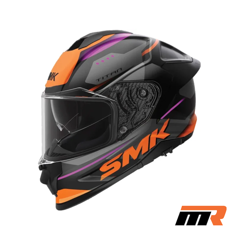 کلاه کاسکت فک ثابت اس ام کی تیتان مدلSMK TITAN SPORTER MA279 GREY ORENGE 