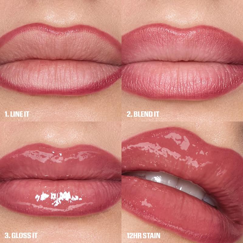 ست خط لب و لیپ گلاس هدی بیوتی - Rosy nude