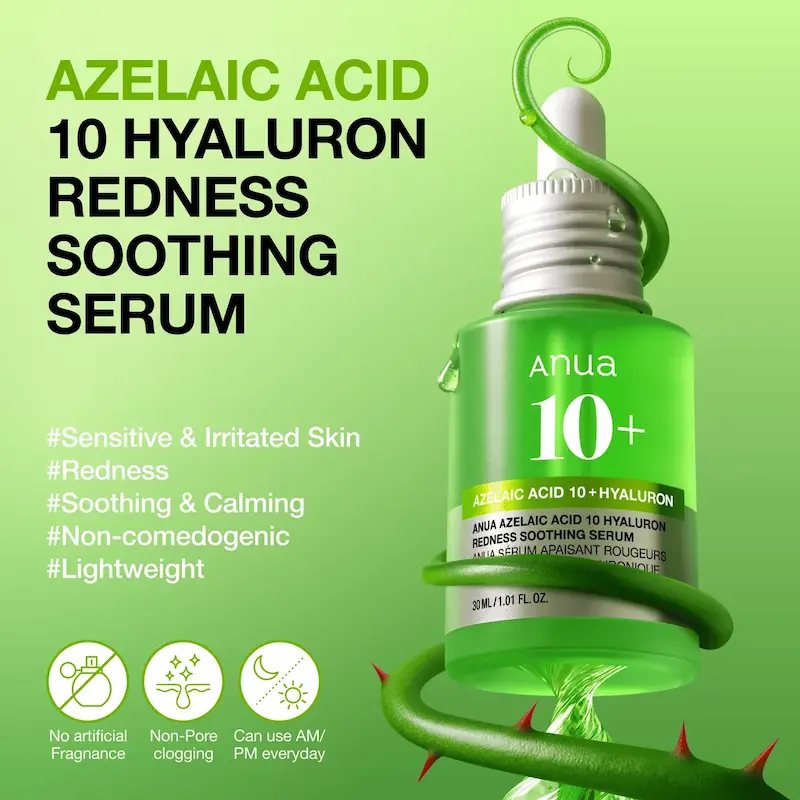 سرم تسکین دهنده و آبرسان Azelaic Acid آنوا