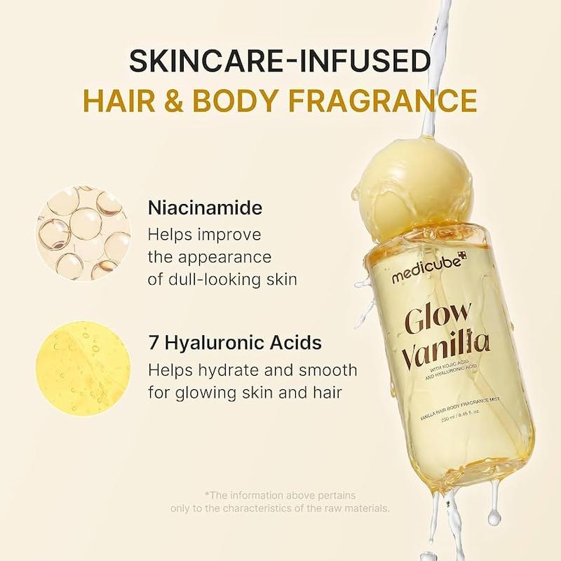 میست مو و بدن وانیلی مدیکیوب Glow Vanilla | حاوی کوجیک اسید