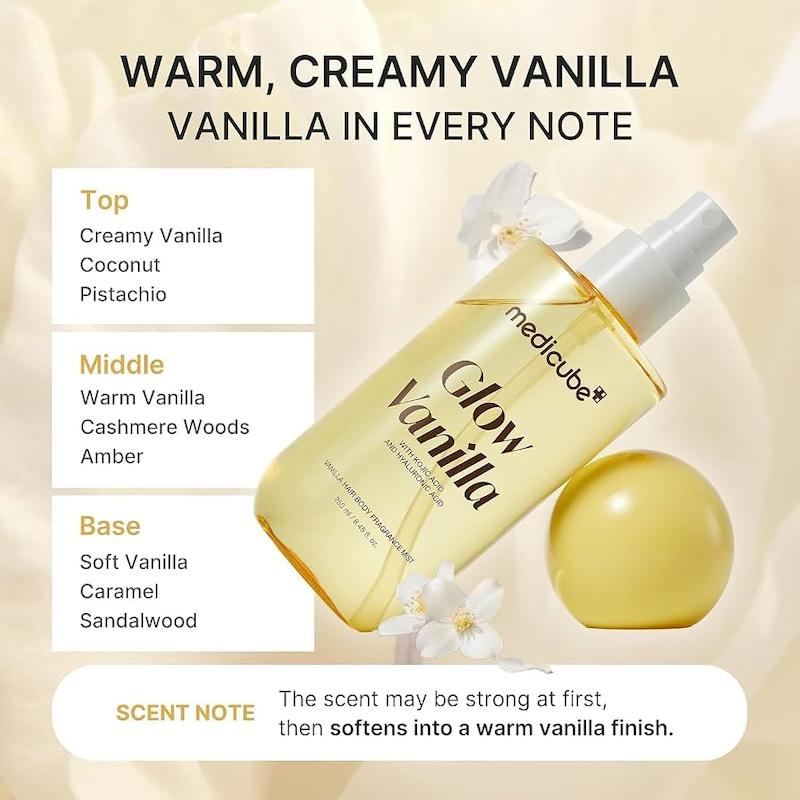 میست مو و بدن وانیلی مدیکیوب Glow Vanilla | حاوی کوجیک اسید