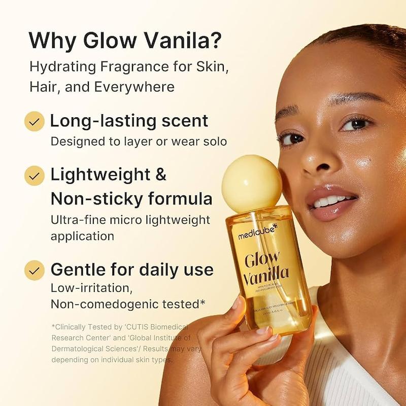 میست مو و بدن وانیلی مدیکیوب Glow Vanilla | حاوی کوجیک اسید