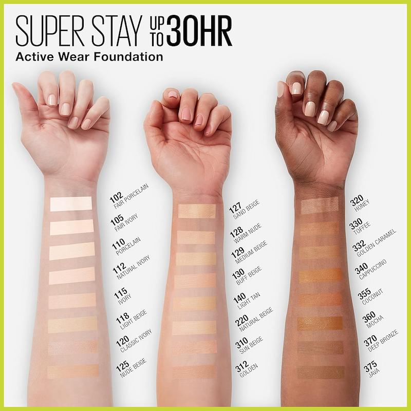 کرمپودر میبلین ۳۰ ساعته مدل Super stay
