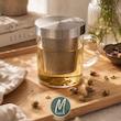 لیوان دمنوش پیرکس درب استیل