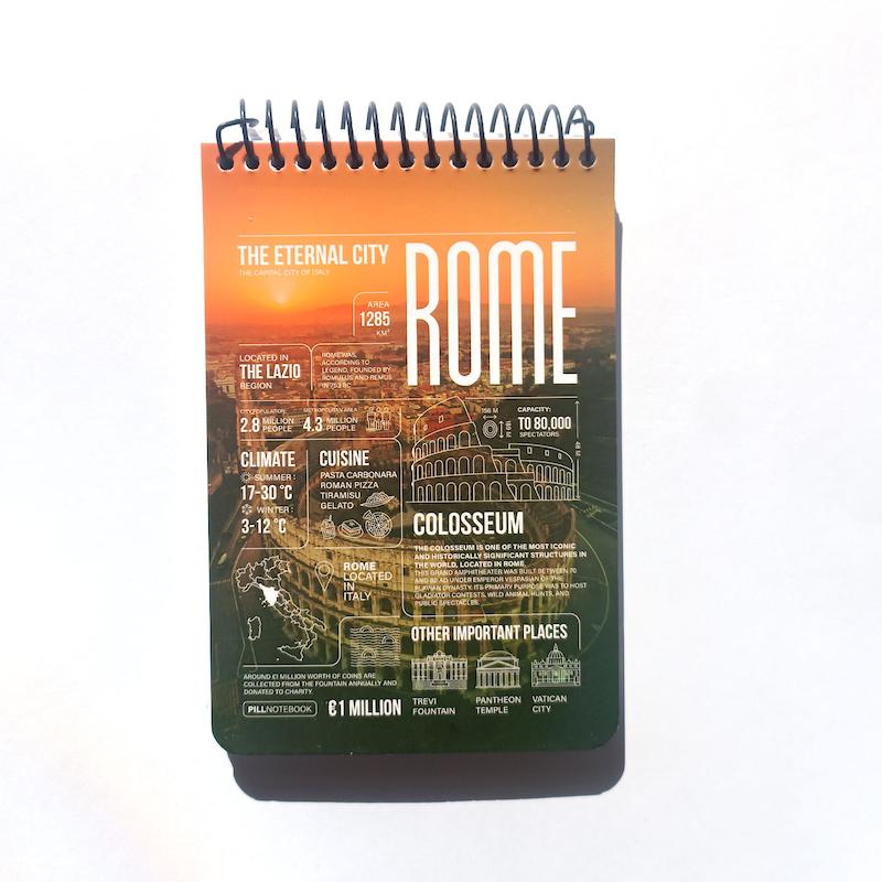 دفترچه پیل 100 برگ A6 طرح ROME