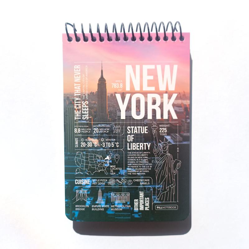 دفترچه پیل 100 برگ A6 طرح NEW YORK