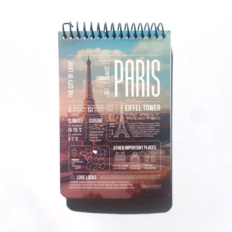 دفترچه پیل 100 برگ A6 طرح PARIS
