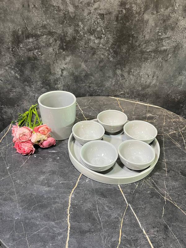 ست هفت سین سرامیکی طوسی 