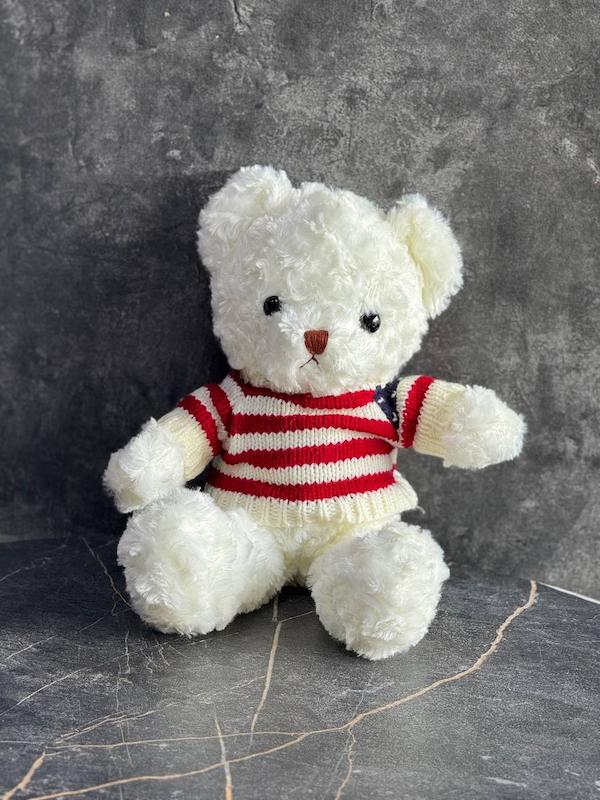 عروسک خرس سفید لباس کاموایی