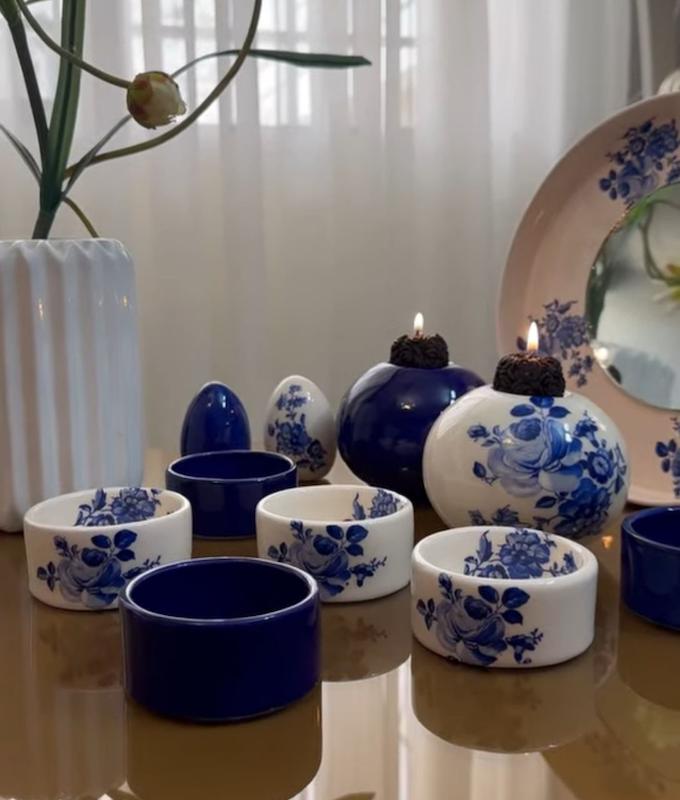 هفت سین سرامیکی آبی گلدار