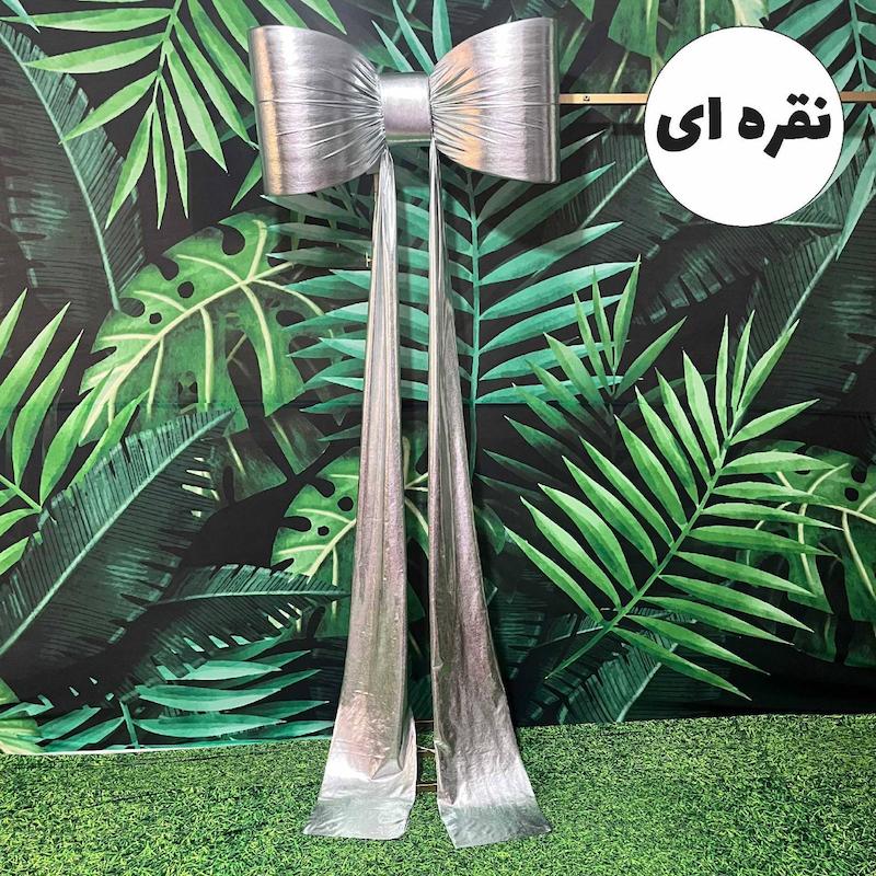 پاپیون بزرگ نقره ای - مناسب ماشین عروس و جشن ها 