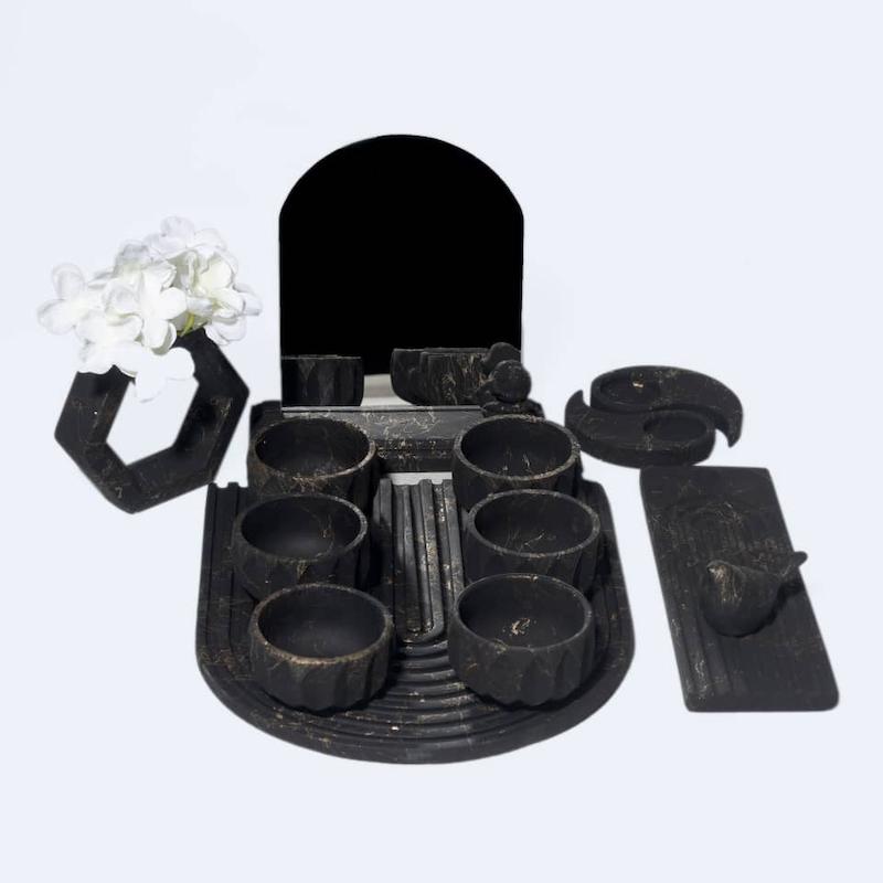 ست ظروف هفت سین مشکی 