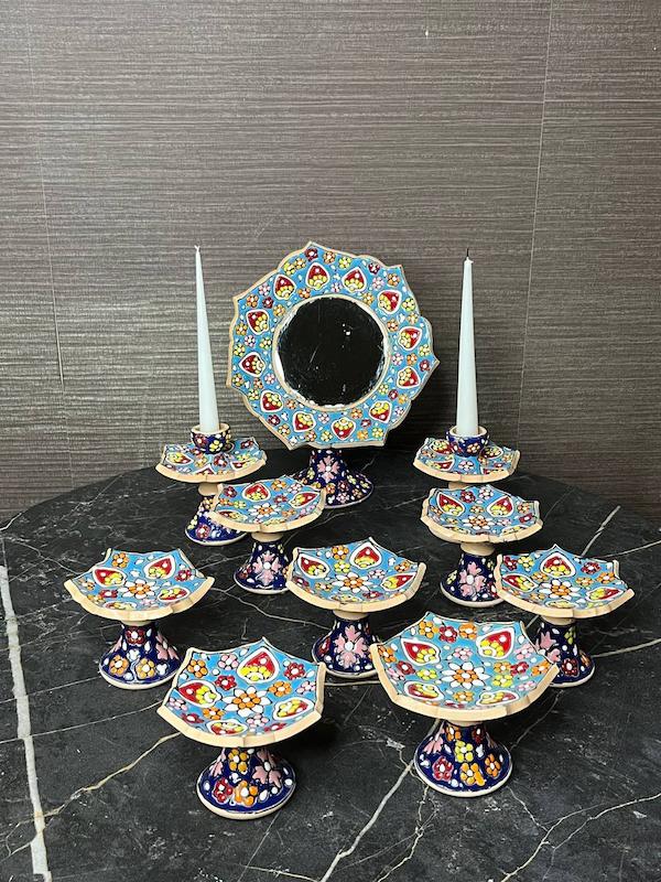 ست ظروف هفت سین طرح مینا کاری لبه تیز 2