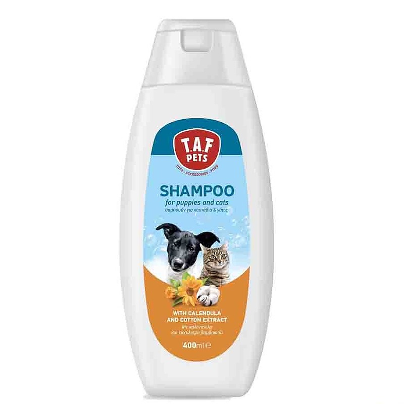 شامپو توله سگ و گربه با عطر گل همیشه بهار تاف t.a.f puppies and cat shampoo