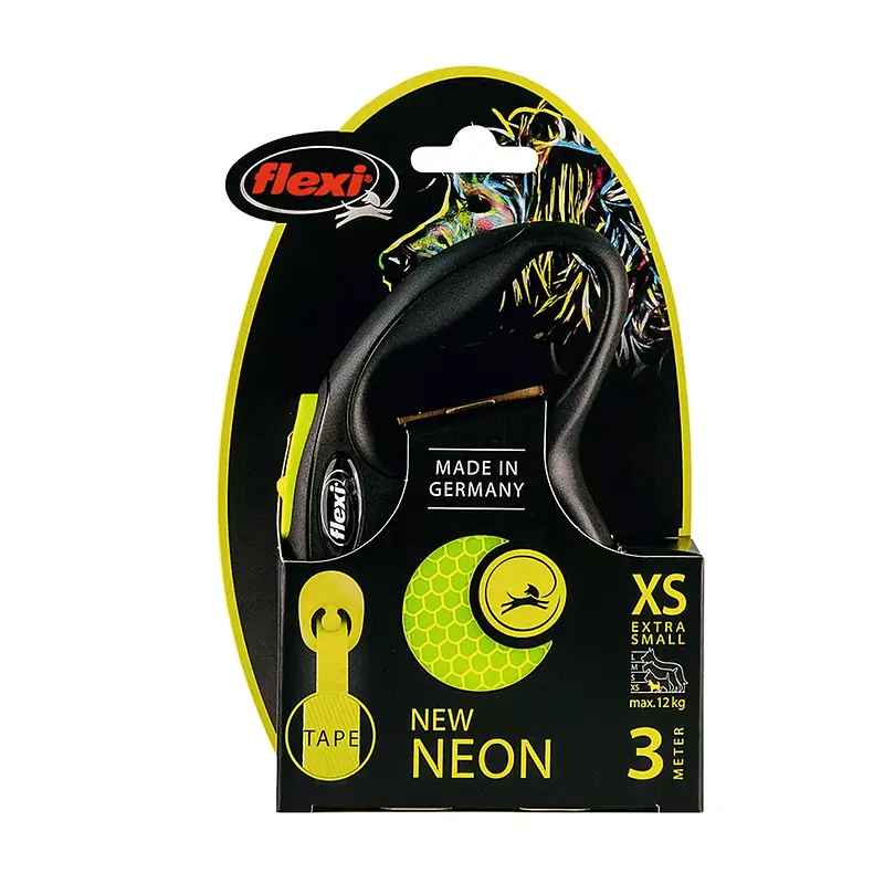 بند قلاده 3 متری فلکسی مدل Neon سایز XS