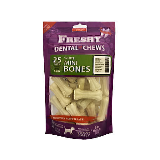 استخوان تشویقی دنتال سگ فرشی Freshy Dental White Mini Bones بسته 25 عددی