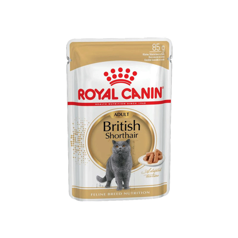 پوچ گربه مو کوتاه نژاد بریتیش رویال کنین Royal Canin British Shorthair وزن 85 گرم