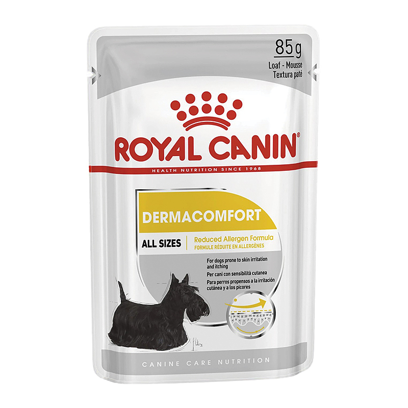 پوچ سگ درما کامفورت رویال کنین Royal Canin DermaComfort وزن 85 گرم