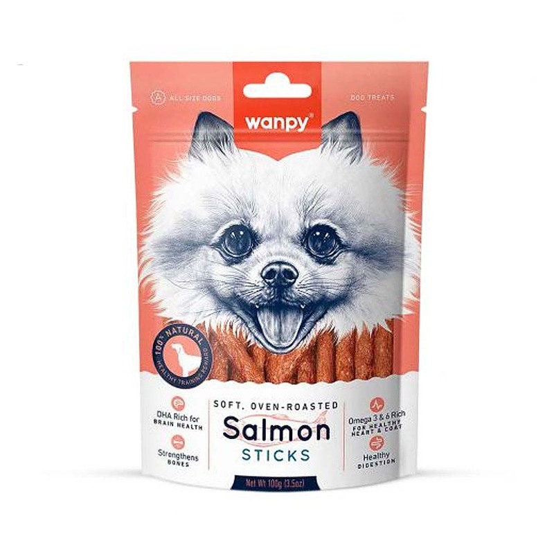 تشویقی سگ نواری سالمون ونپی – Wanpy Salmon Sticks Dog Treat