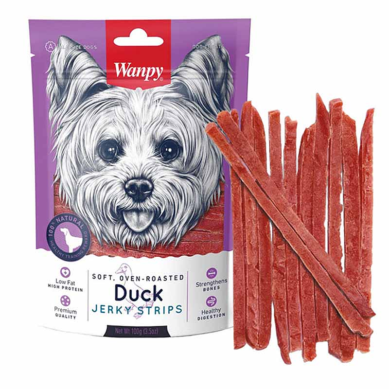 تشویقی سگ ونپی مدل Duck Jerky Strips وزن 100 گرم