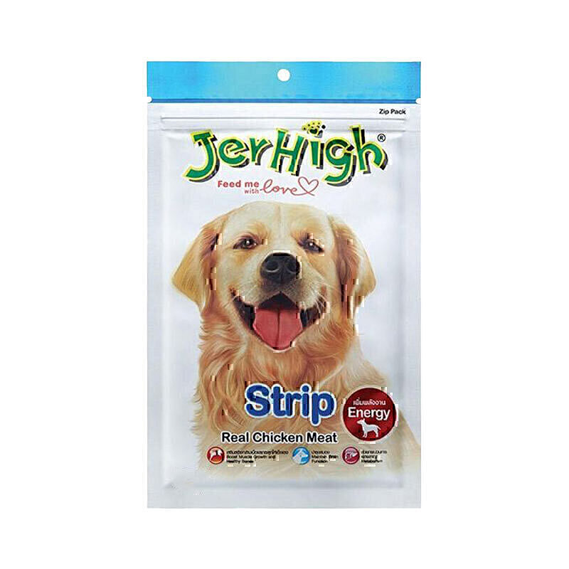 تشویقی سگ با طعم مرغ جرهای Jerhigh Strip Chicken وزن 60 گرم