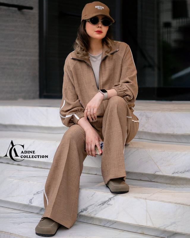 ست بامبر شلوار موکا