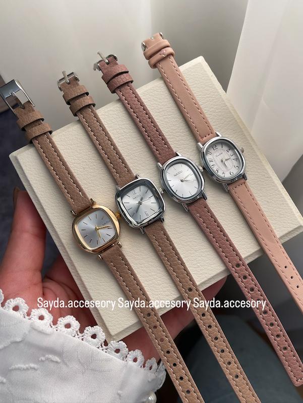 ساعت چرم کرم وکالباسی