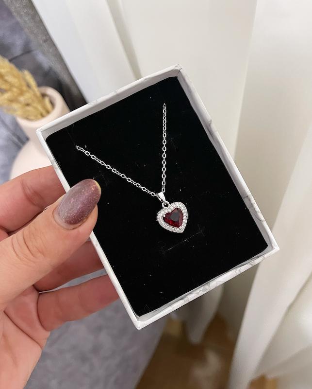گردنبند قلب قرمز 